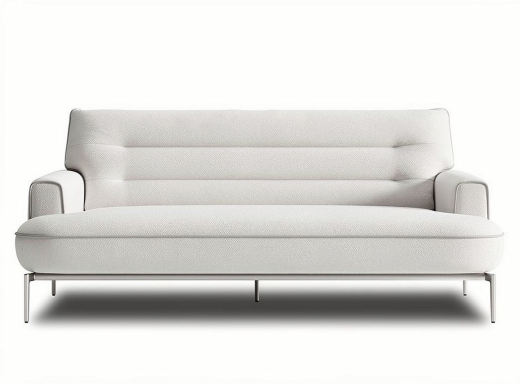 Elegancka sofa w kolorze białym z tkaniny o wymiarach 200 x 90 x 85cm